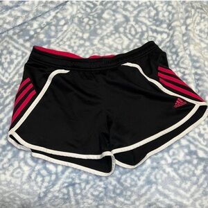 Adidas Women's Black and Pink Athletic Shorts
